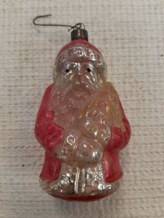 Vintage Christmas Blown Glass Santa Claus Tree Ornament 1940s Or Older Germany?