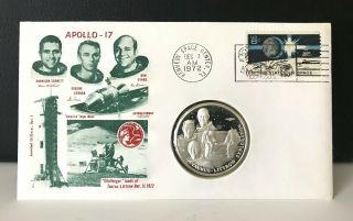 Apollo 17 Fine Silver Limited Edition Of 500 Medal 1972 Pnc