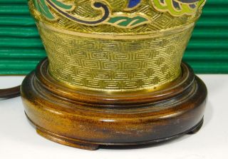 Antique Champleve Cloisonne Bronze Urn Lamp Japanese - Chinese 3
