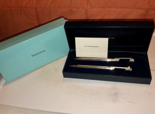 Tiffany & Co Sterling Silver 925 T Clip Pen And Pencil Set
