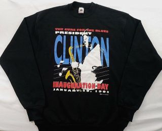 President Bill Clinton Cure For The Blues Sweat Shirt Inauguration 93 Saxaphone