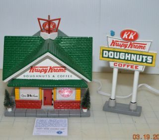 Department 56 Snow Village Krispy Kreme Doughnut Shop 2 Piece Set - Coffee Sign