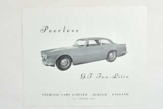 Peerless Gt 2 - Litre 1957 - 60 Vintage Car Sales Brochure