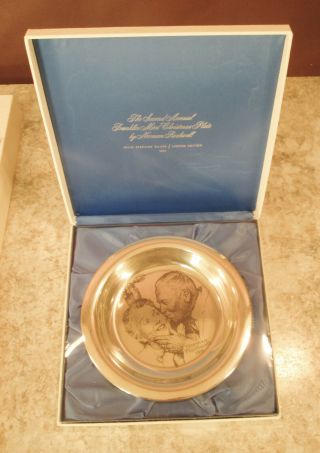 1971 Norman Rockwell " Under The Mistletoe " 6.  5 Oz.  Solid Sterling Silver Plate