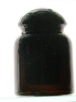 CD 443 scarce dark root beer Polish glass insulator IL.  ITSN - 1 2