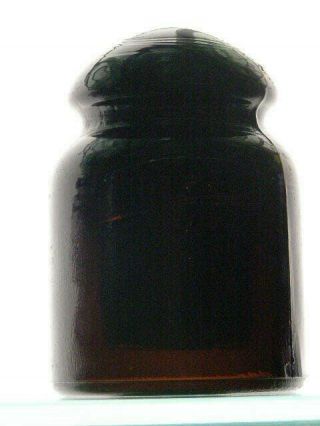 CD 443 scarce dark root beer Polish glass insulator IL.  ITSN - 1 3