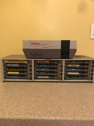 Vintage Nintendo Entertainment System Nes - 001 1985 Gray Console With Games