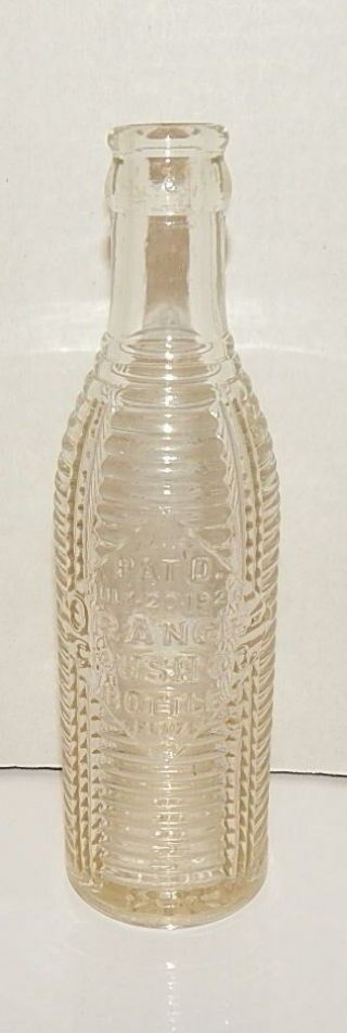 Vintage " Long Island City Orange Crush Bottling Co " Beehive Soda Bottle 6 Ozs