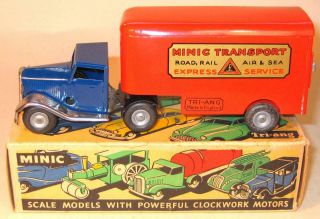 Tri - Ang Minic Clockwork No 30m Articulated Pantechnicon.  Boxed