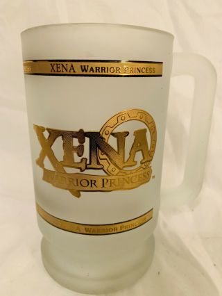 ©1997 Xena Warrior Princess Frosted Mug/ Stein/ Cup With Gold