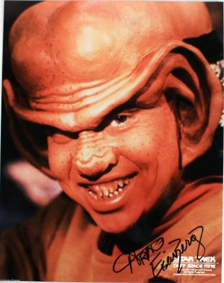 Autographed 8x10 Photo - Aron Eisenberg As Captain Nog In Star Trek Deep Space 9