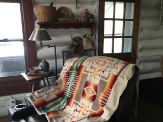 Vintage Pendleton Usa Beaver State Trade Blanket