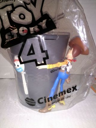 Toy Story 4: Woody&forky Promo Bucket " Lastpiece " Movie Cinemex Mexican 2019