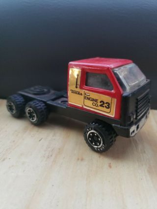 1 Vintage Pressed Metal Tin & Plastic Tonka Fire Engine Truck 23 1980s Cab Only