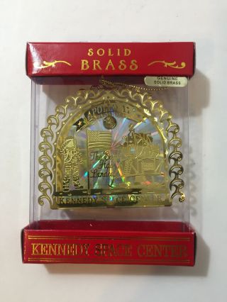 Kennedy Space Center Apollo 11 The Eagle Has Landed Solid Brass Ornament