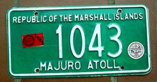 1992 Republic Of The Marshall Islands.  Majuro Atoll License Plate / 1043
