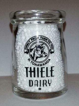Thiele Dairy 3/4 Oz.  Glass Creamer Bottle N Tonawanda,  N Y