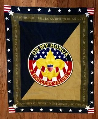 Boy Scouts Of America Fleece Blanket Throw Bsa Pledge On My Honor Timeless Value