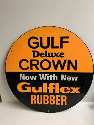 Vintage Gulf Gas And Oil Company Nos Tire Insert Advertising Sign