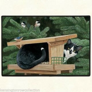 Door Mats - " Cat In Bird House " Door Mat - Cat Welcome Mat - Cat Doormat