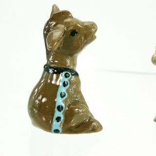Vintage Hagen Renaker Miniature Figurine Set Burro w Harness & Baby Gray Donkey 3