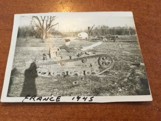 Us Soldier Photo Of Destroyed German Tank