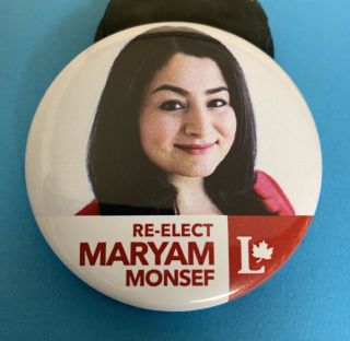 2019 Maryam Monsef Liberal Canada Election Pinback - Peterborough