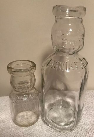 Brookfield Baby Top Double Faced Quart & Half Pint Milk Bottle Clear
