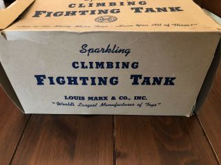 Louis Marx Vintage Sparkling Climbing Fighting Tank Tin 1945 - 1950