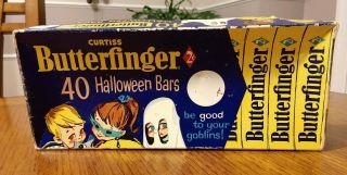 Vintage Curtiss Butterfinger 40 Count 2 Cent Halloween Candy Bar Empty Box