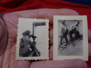 2 Wwii German Soldiers Miniature Photo Snapshot 8