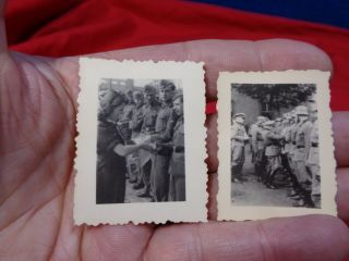 2 Wwii German Soldiers Miniature Photo Snapshot 7