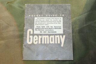 Ww2 U.  S.  Army Issued " Pocket Guide To Germany ",  1945 Dated