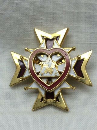 Loyal Order Of Moose Fhc Brooch Pin Heart Cross Shape