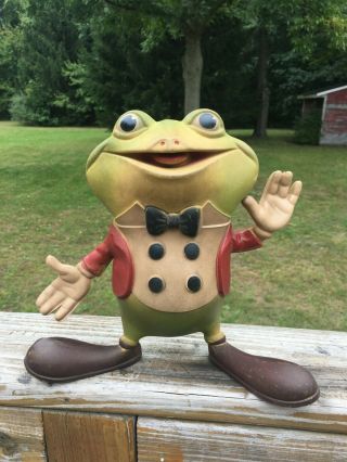 Vtg 1948 Rempel Rubber Froggy The Gremlin Squeaker Frog 9 " Smilin Eds Mcconnell