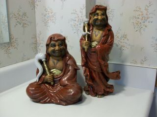 Vtg Japanese Porcelain Kutani Chinese Asian Daruma Buddha Statue Figure Figurine