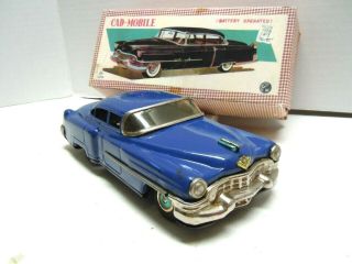 Rare Japan T.  N/nomura Tin Battery Op 1953 Cadillac Cad - Mobile & Box.  A, .  Runs.