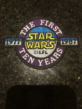 The First 10 Years Star Wars Patch 1977 1987 Fan Club Rare Lucasfilm