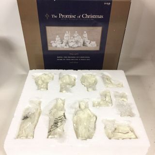 The Promise Of Christmas By Robert Stanley 11 Piece Nativity Set Off White Gold