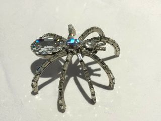 Vintage Butler And Wilson Large Crystal Spider Brooch