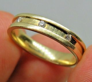 9ct Gold Diamond Set Band Ring Size N1/2