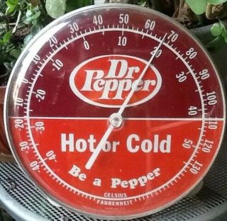 Vintage Dr Pepper Thermometer 12 " Sign " Be A Pepper " By Ohio Thermometer Co.  Usa