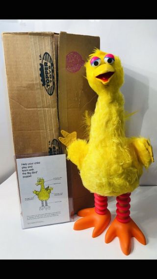 Sesame Street Big Bird Topper Educational Toys.  Jim Henson.  1971.  Rare