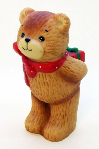 Enesco Lucy & Me Bears Bear With Red Gift Christmas Figurine 3 Inches 1980