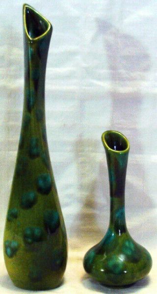 Vintage Gem Of California Art Pottery Vases Greens & Blues Stylish Designs