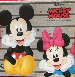Disney Minnie And Mickey Mouse 12 Month 2018 Wall Calendar