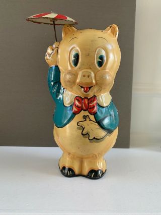 1939 Marx Leon Schlesinger Porky Pig Tin Litho Windup Toy