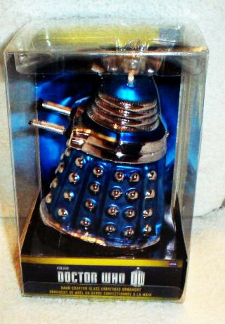 Doctor Who Dr Who Blue Dalek Glass Christmas Ornament