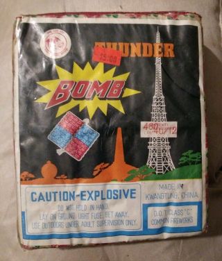 Thunder Bomb Collectible Firecracker Brick Pack Label Older Classic Rose Paper