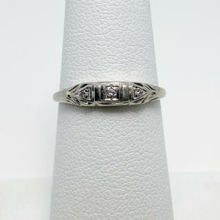 Vintage 18k Gold Diamond Wedding Ring Band (5381)